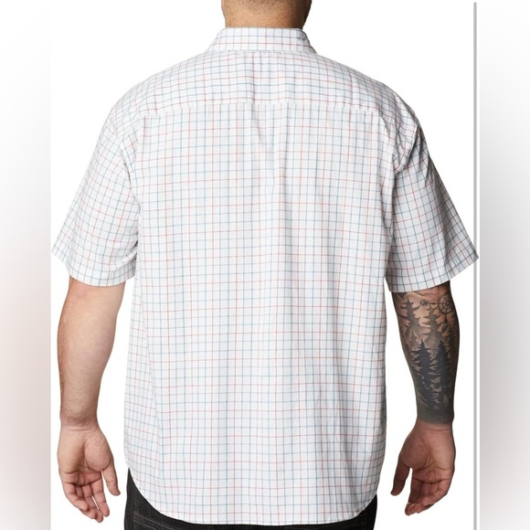 NWT Columbia Rapid Rivers White Grid Short Sleeve Button Down Shirt - Picture 4 of 14
